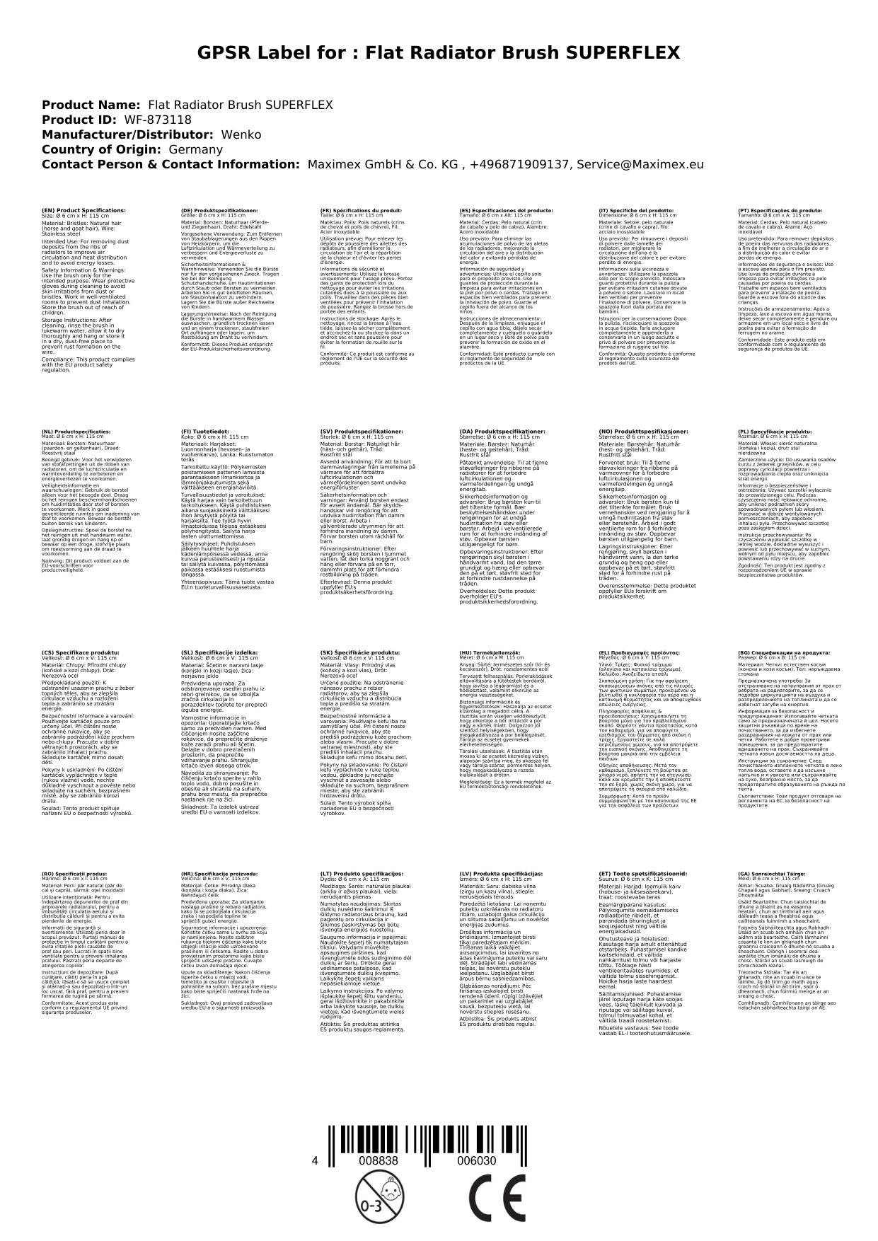 Flachheizkörperbürste SUPERFLEX