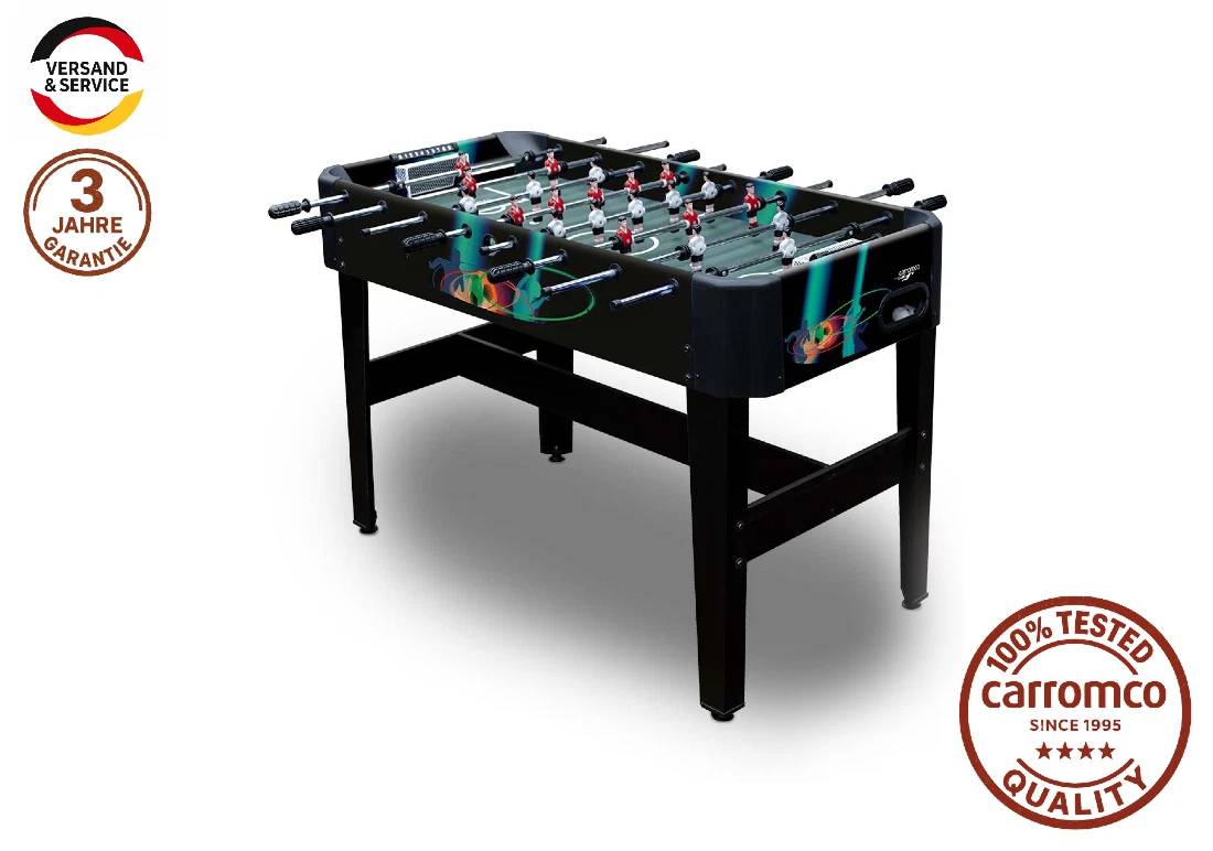Carromco Tucana-XT Tischfußball Kickertisch 122x61x83 cm in Schwarz inkl. 2 Bälle Ø 32 mm