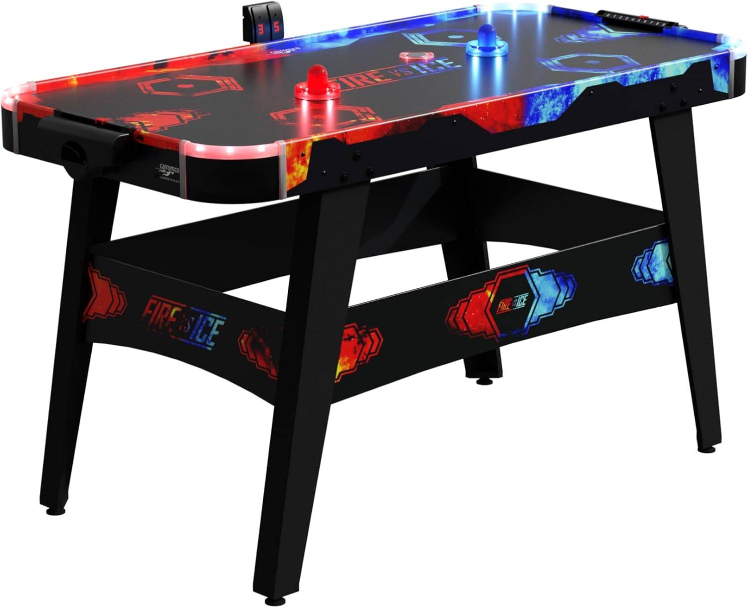 Carromco Aurora-XT Airhockey Tisch groß inkl. LED Pucks & Pusher, für Kinder & Erwachsene