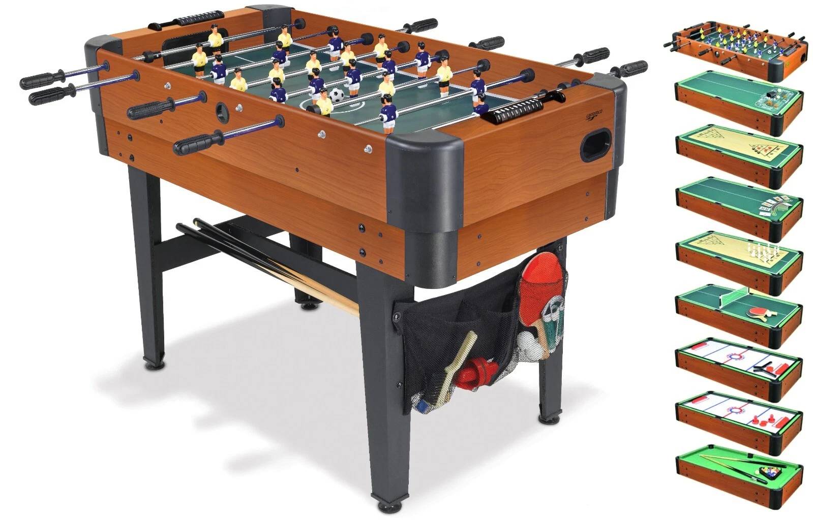 Carromco Campus-XT 9-in-1 Multispieltisch inkl. Zubehör für Billard, Kicker, Tischtennis & weitere Spiele