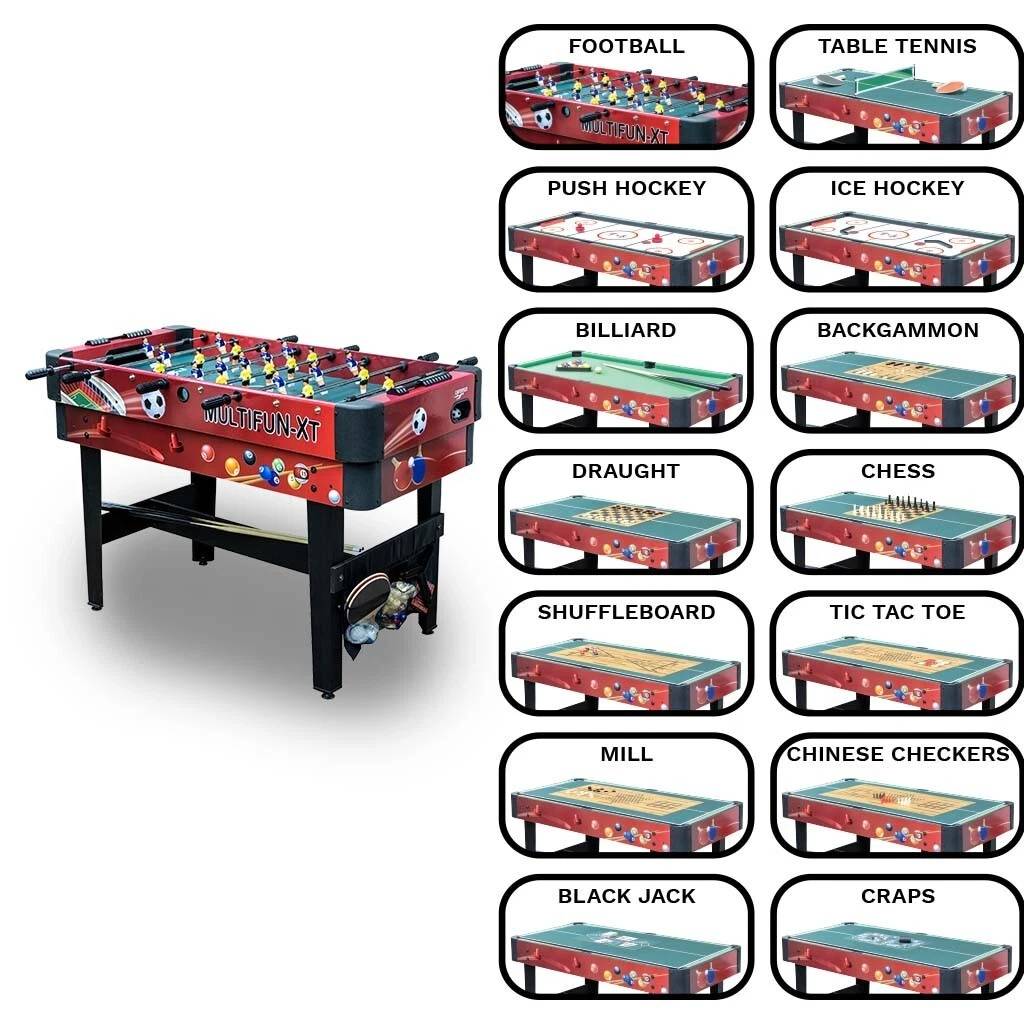 Carromco Multifun-XT 14-in-1 Multigame Tisch inkl. Zubehör für Kicker, Billard, Tischtennis & weitere Spiele