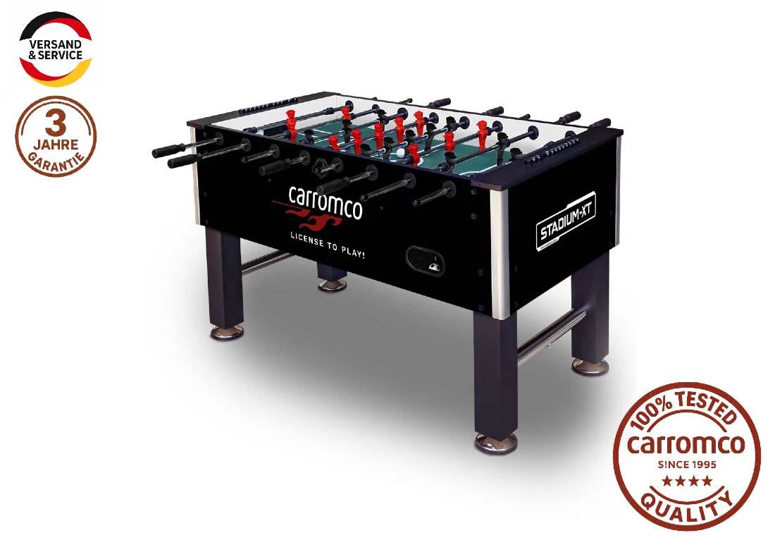Carromco Stadium-XT Kickertisch Profi für Erwachsene inkl. 4 Bälle, Turniergröße, stabiler Korpus