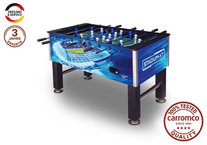 Carromco Kickertisch Stadium-XT Profi für Erwachsene inkl. 4 Bälle, stabiler Korpus, Turniergröße