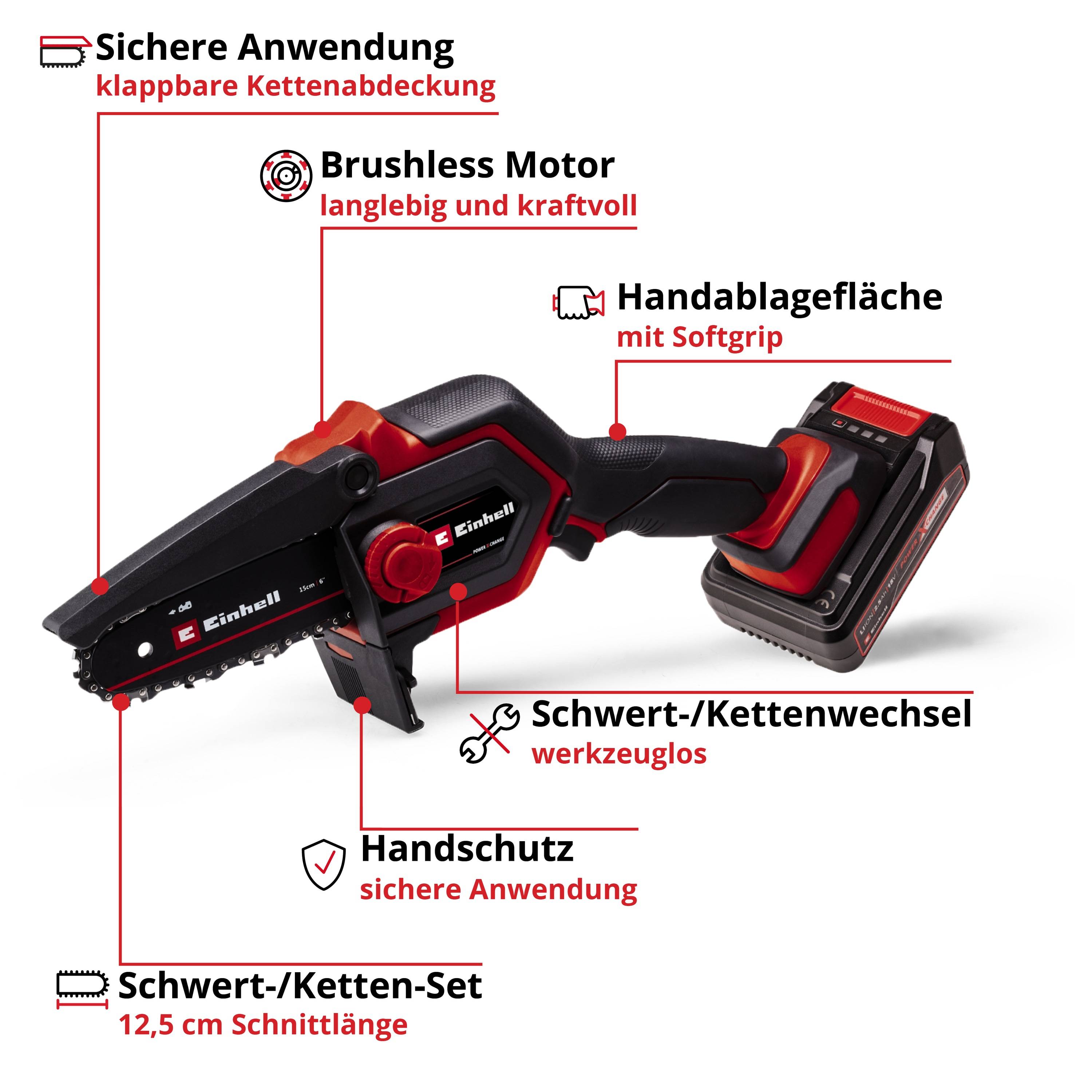 EINHELL Akku-Astkettensäge GE-PS 18/15 Li BL Kit