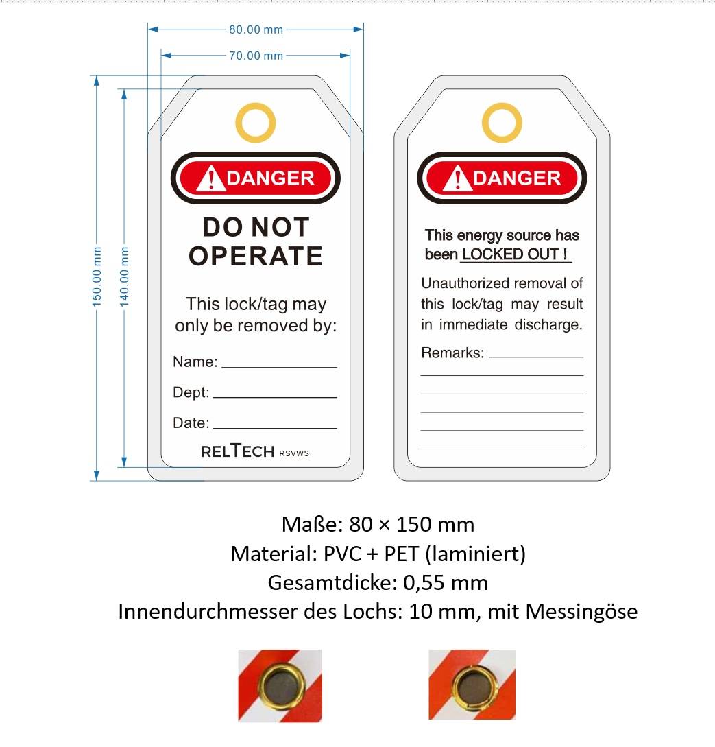 Zwei Sperrmarkierungen mit „Gefahr