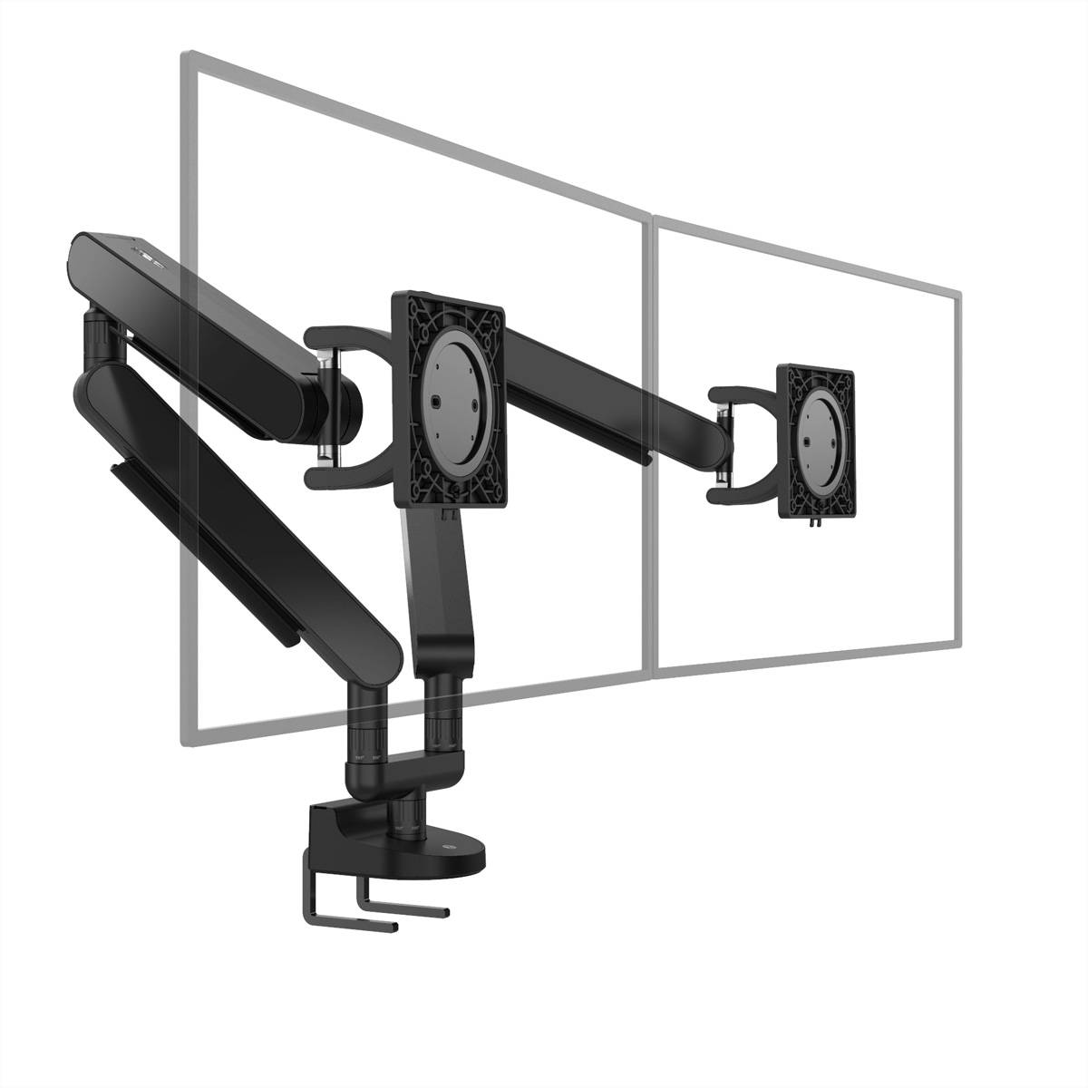 BACHMANN ZG2 Monitorarm DS schwarz, Tischmontage, 17-34 Zoll, bis 11 kg