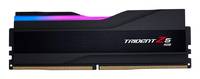 Schwarzes T-Force DDR5 RAM-Modul mit RGB-Lichtstreifen und 'DDR5'-Branding auf der rechten Seite.