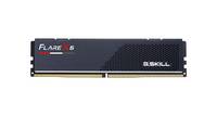 Ein schwarzer G.Skill DDR5-RAM-Riegel mit einem einfachen Design, das das G.Skill-Logo und ein kleines rotes Element mit der Bezeichnung „RIPJAWS S5