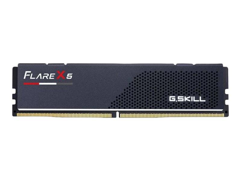 Ein Computer-RAM-Riegel mit schwarzem Gehäuse, gekennzeichnet mit „G.Skill Flare X5