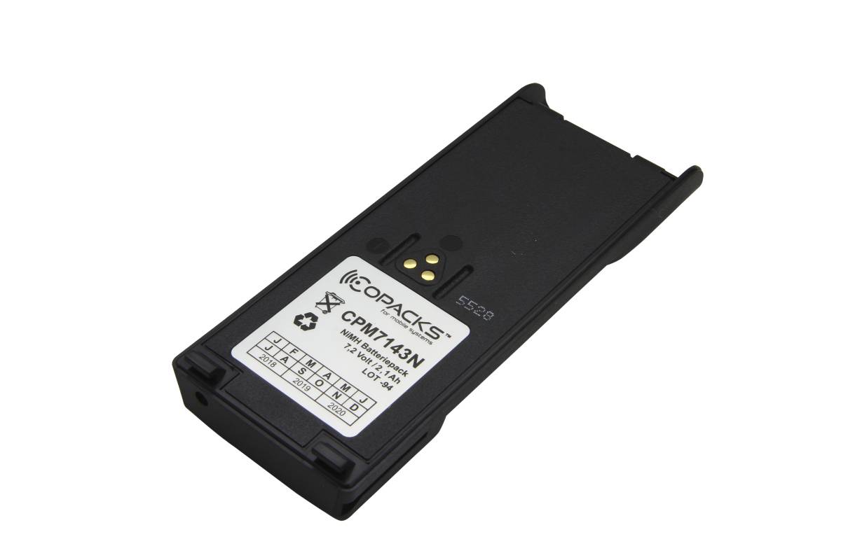 Eine schwarze Batterie mit der Bezeichnung „CODAPACKS CPM7143N