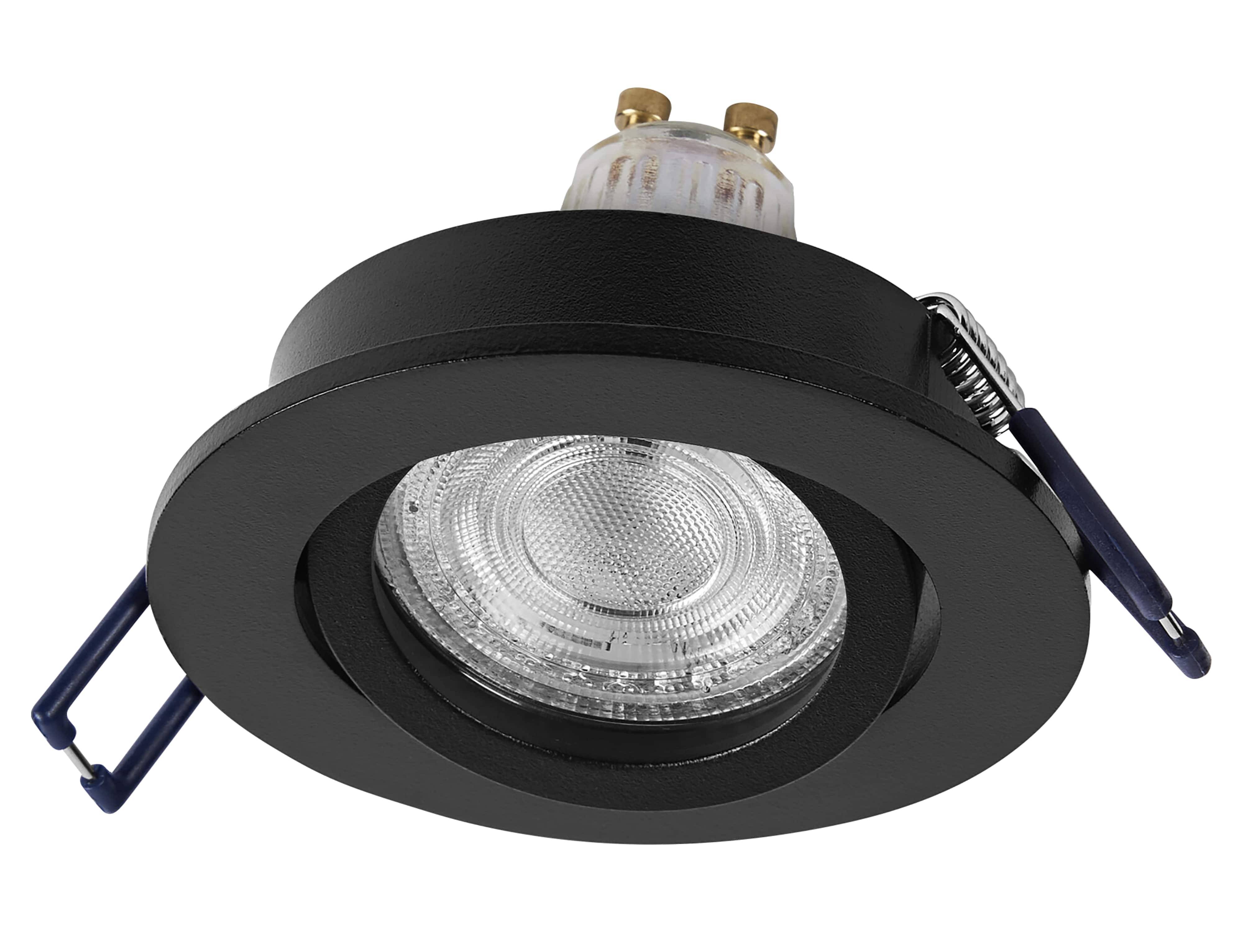 OSRAM LED-Einbauleuchte, GU10, 4,5W, 2700K, 400lm, warmweiß, IP20, schwarz, 3er Set
