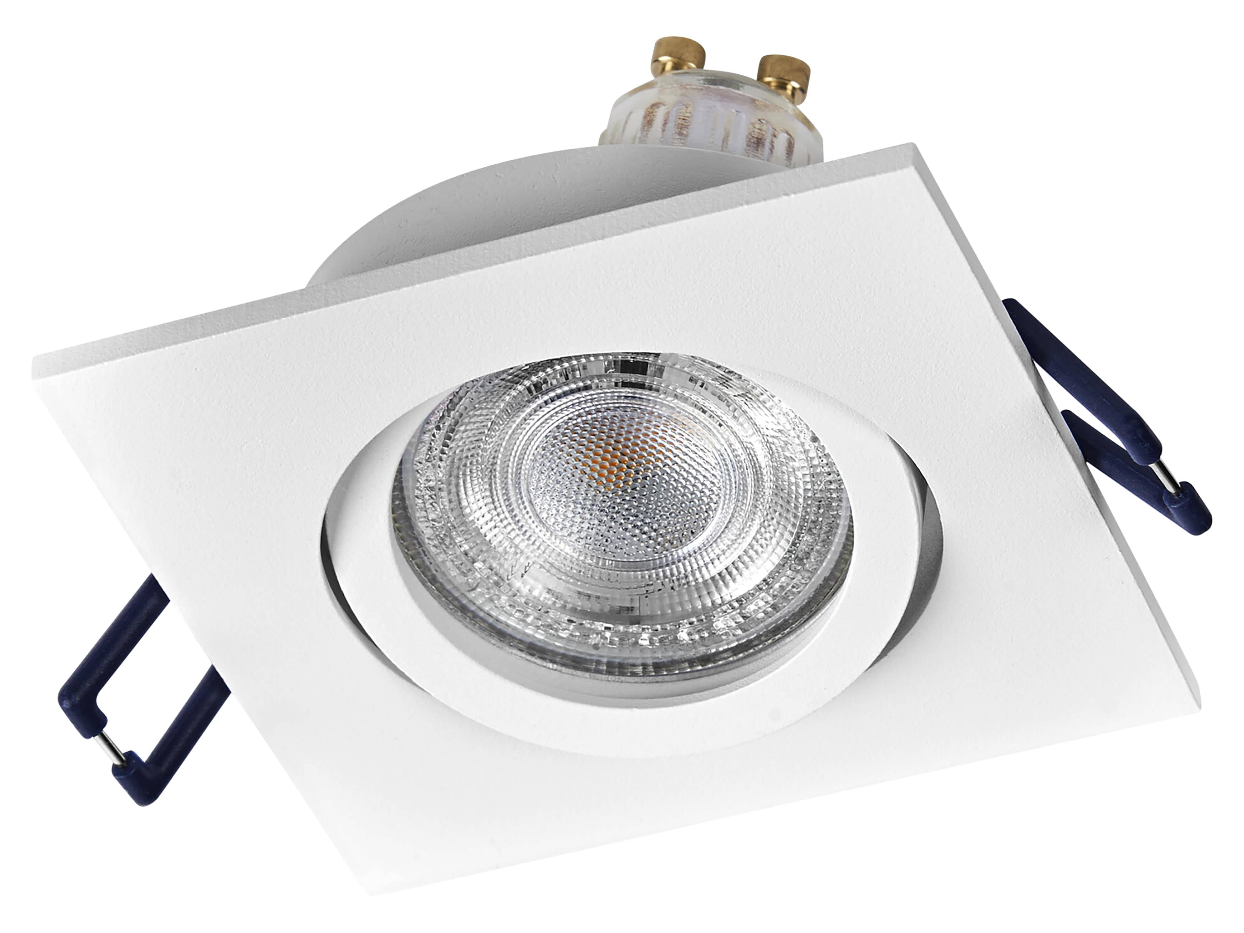 OSRAM LED-Einbauleuchte, GU10, 4,5W, 2700K, 400lm, warmweiß, IP20, weiß, 3er Set