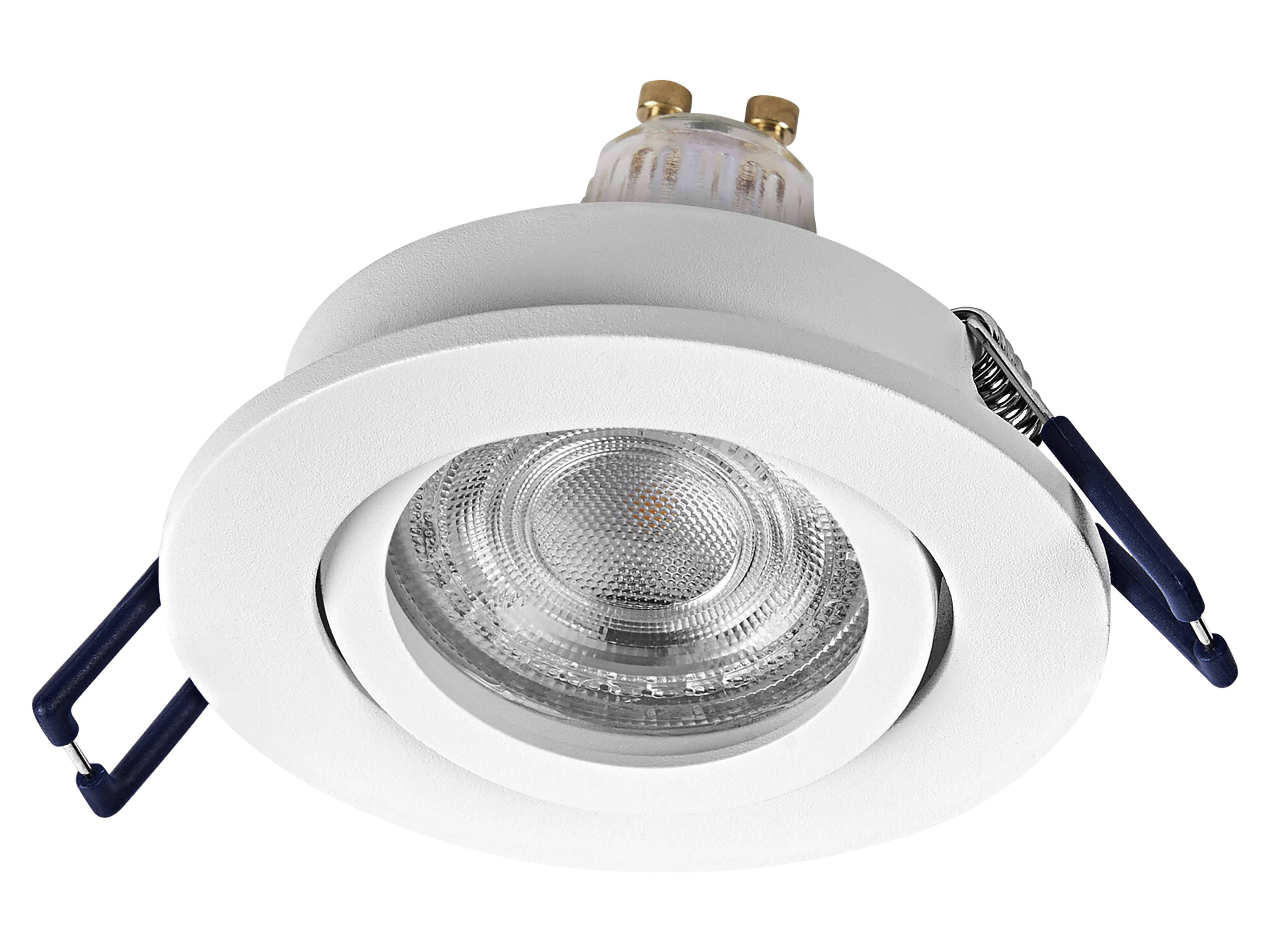 OSRAM LED-Einbauleuchte, GU10, 4,5 W, 2700K, 400lm, warmweiß, 2700K, IP20, weiß, 3er Set