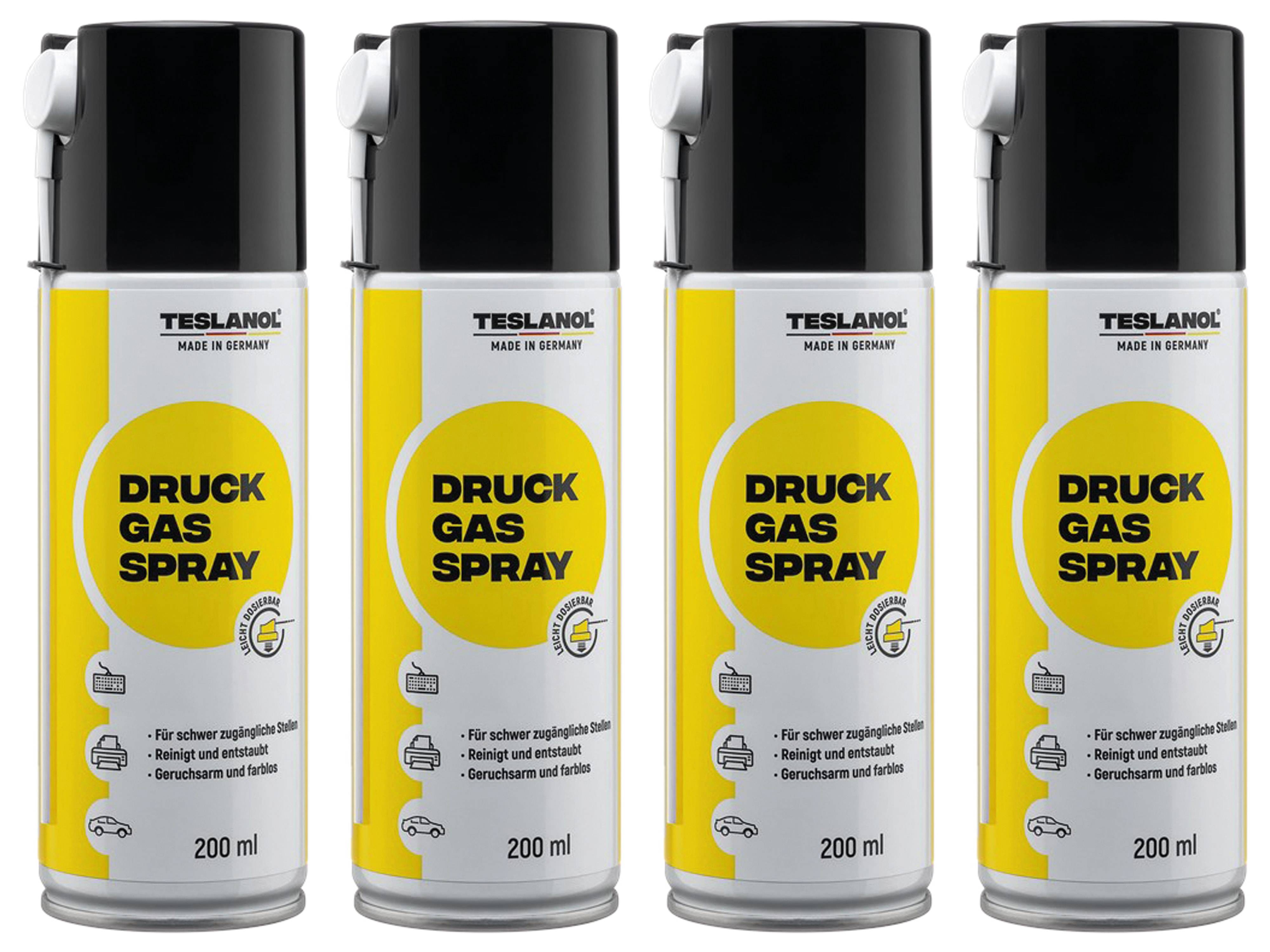 TESLANOL Druckluftspray 26002, 200 ml, 4 Stück