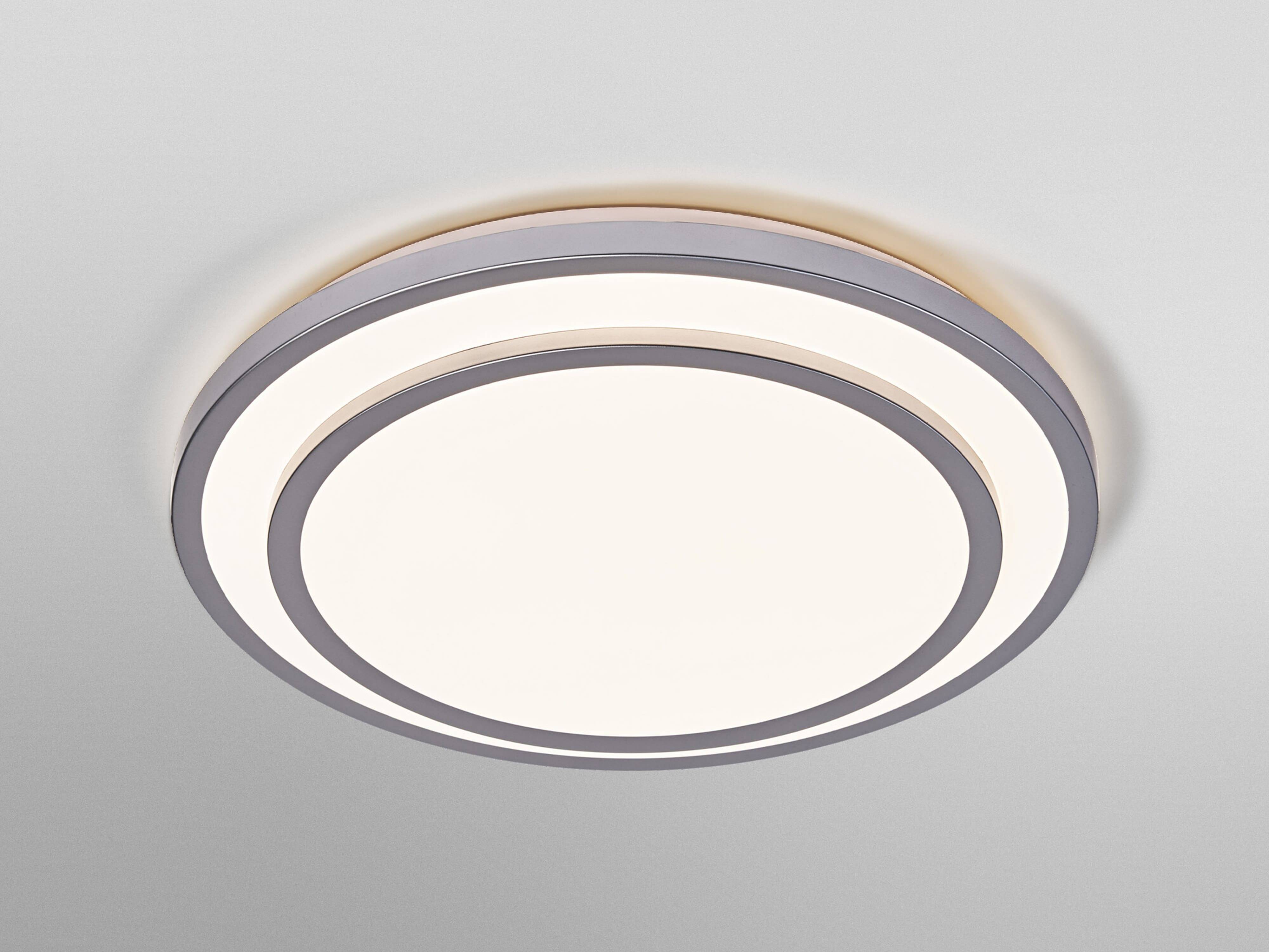 OSRAM LED-Deckenleuchte, 24W, 3000K, 1500lm, warmweiß, IP20, silber, Ø39 cm