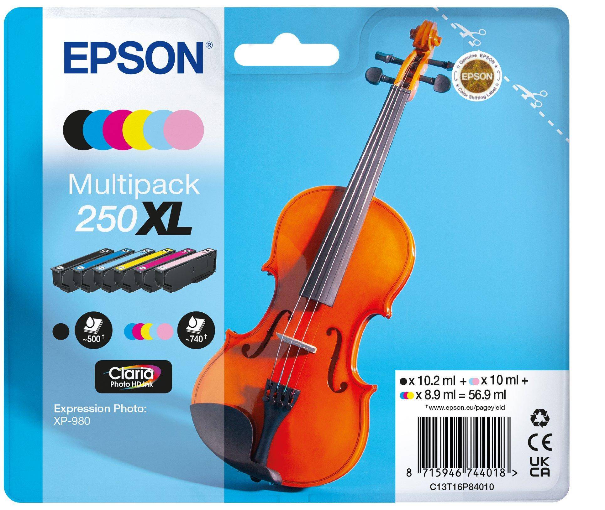 Epson 250XL Multipack - 6er-Pack - XL - Schwarz