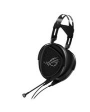 Schwarzes Over-Ear-Gaming-Headset mit Boom-Mikrofon auf weißem Hintergrund, in Profilansicht dargestellt.