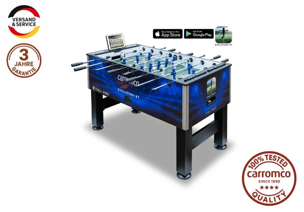 Carromco Evolution-XT Kickertisch Profi inkl. 2 Bälle für fortgeschrittene Spieler