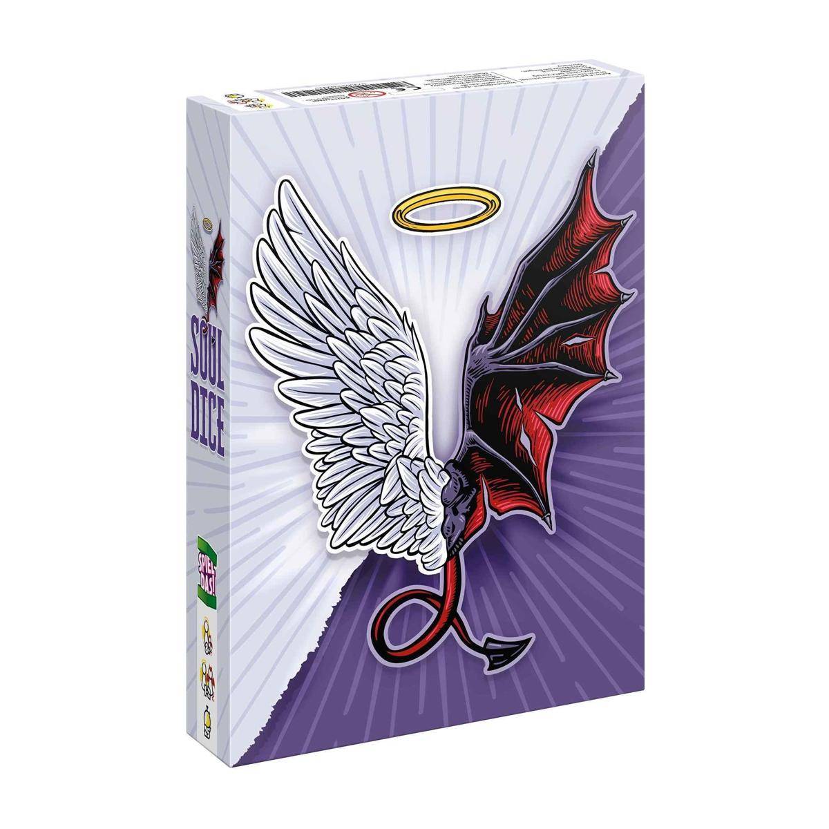 Schachtel zeigt das Spiel „Soul Dice
