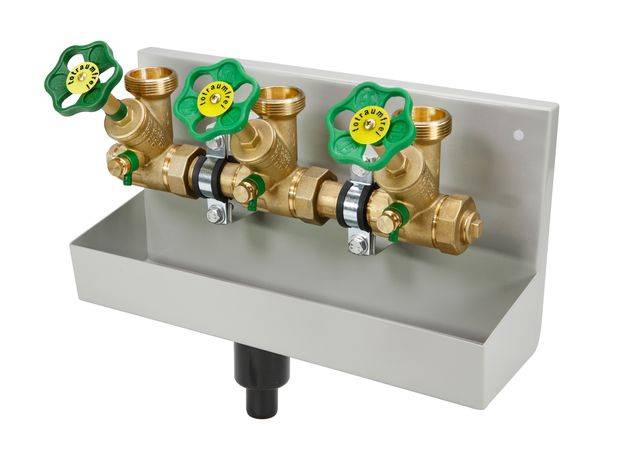 JS ATV-STATION, STEIGENDE SPINDEL 3-FACH,DN25,EING. 1",OB.A. 1 1/2"
