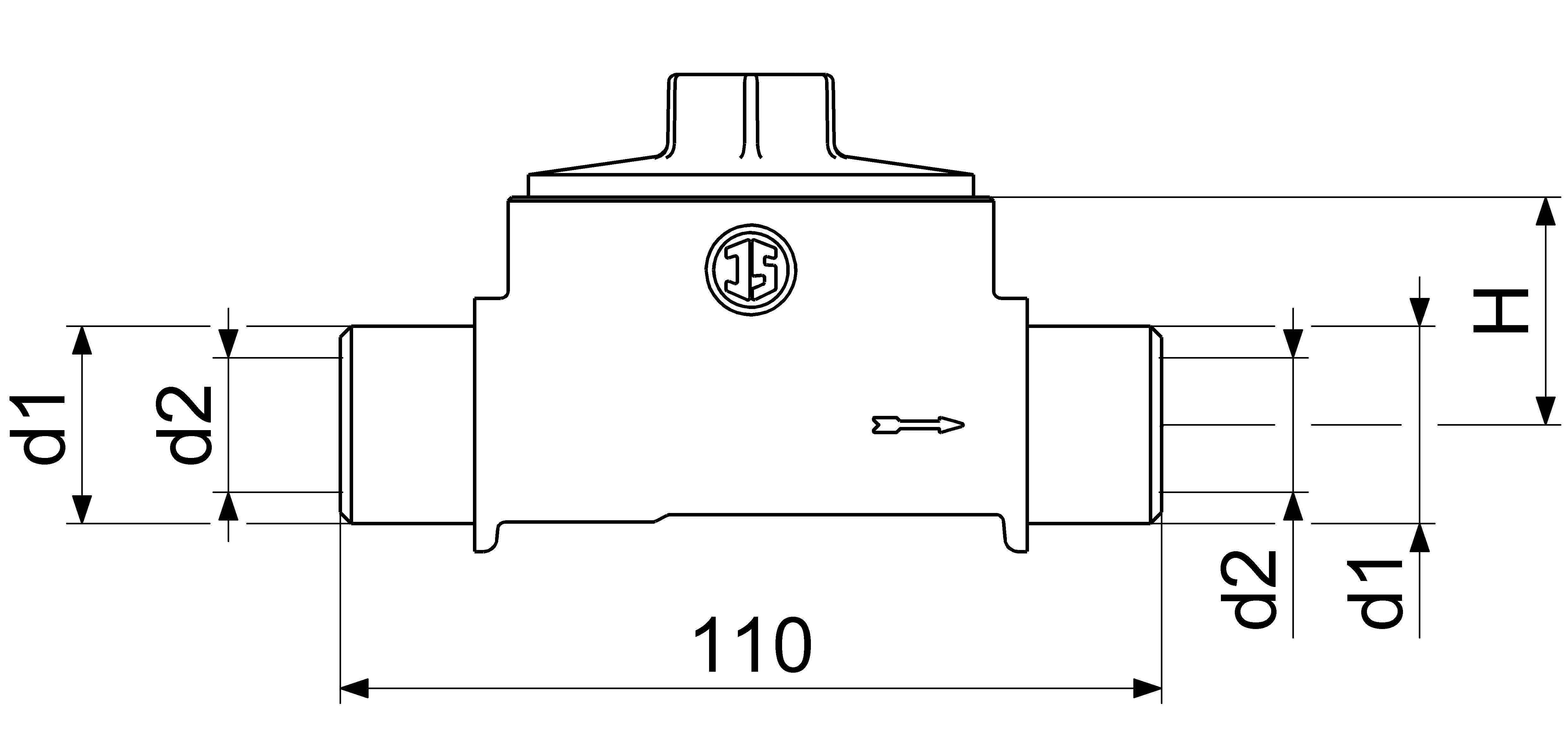 JS KOAXIAL-MEHRSTRAHL-GEHAEUSE UPM-EASN,2",AG3/4",LOET 18,BL 110