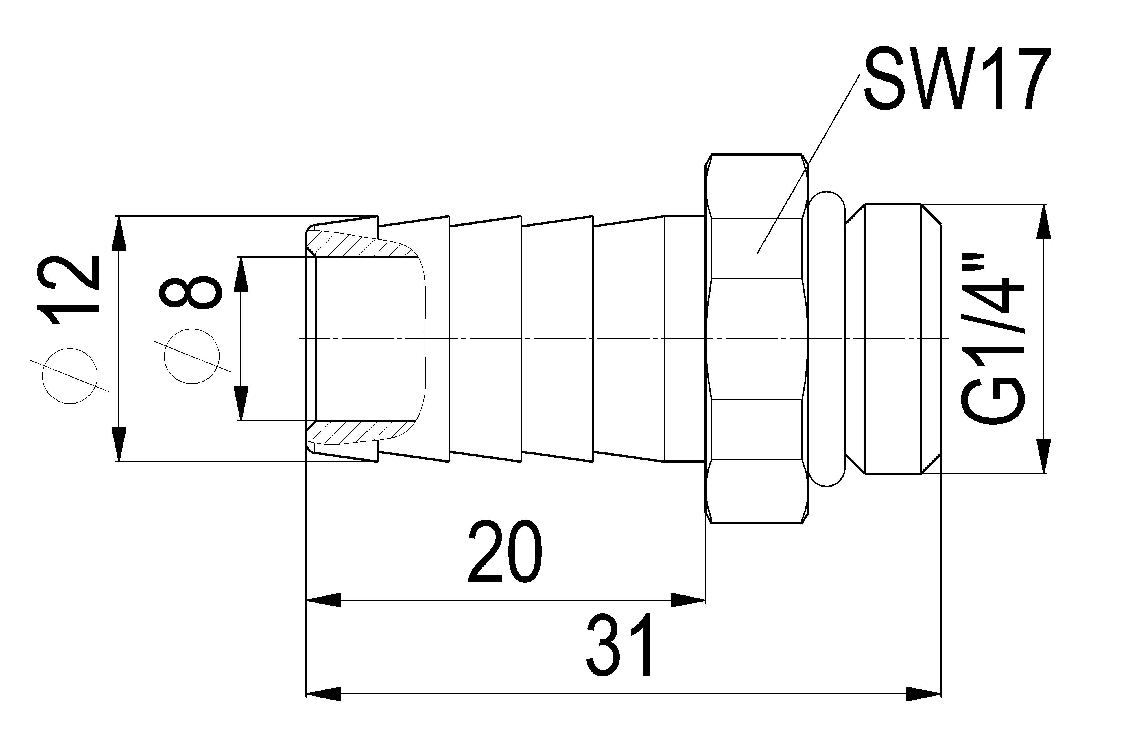 JS SAUGER ZUM ABLASSEN EINGANG 1/4"