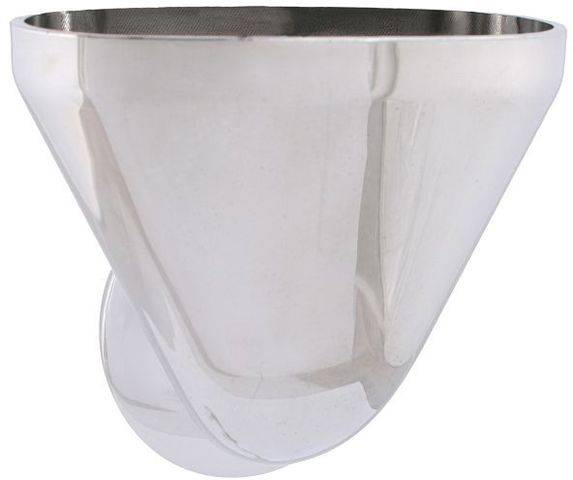 JS ABLAUFTRICHTER DOPPELT MIT ROSETTE,AG1",VERCHROMT