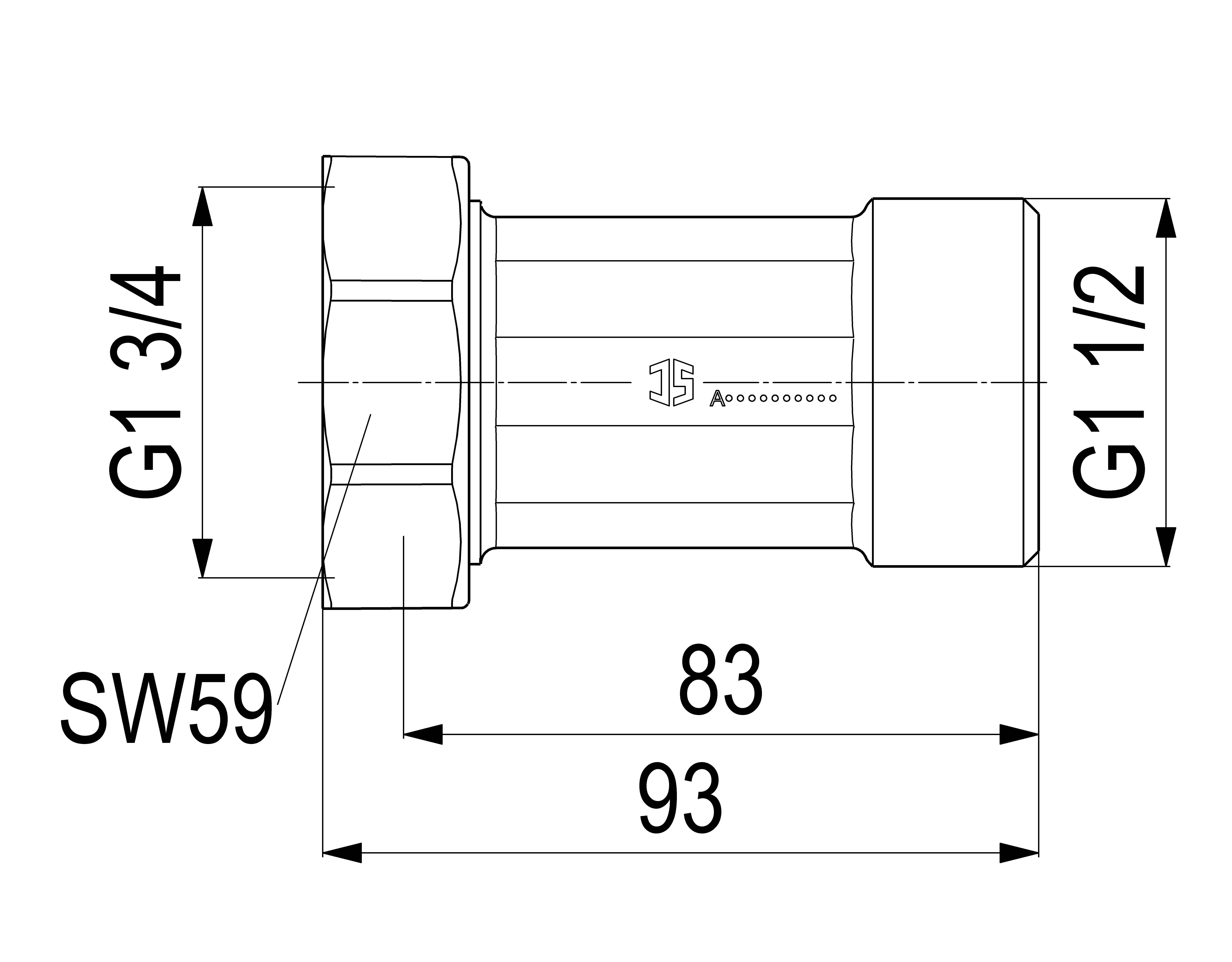 JS VERBINDUNGSVERSCHRAUBUNG EINGANG 1 1/2"