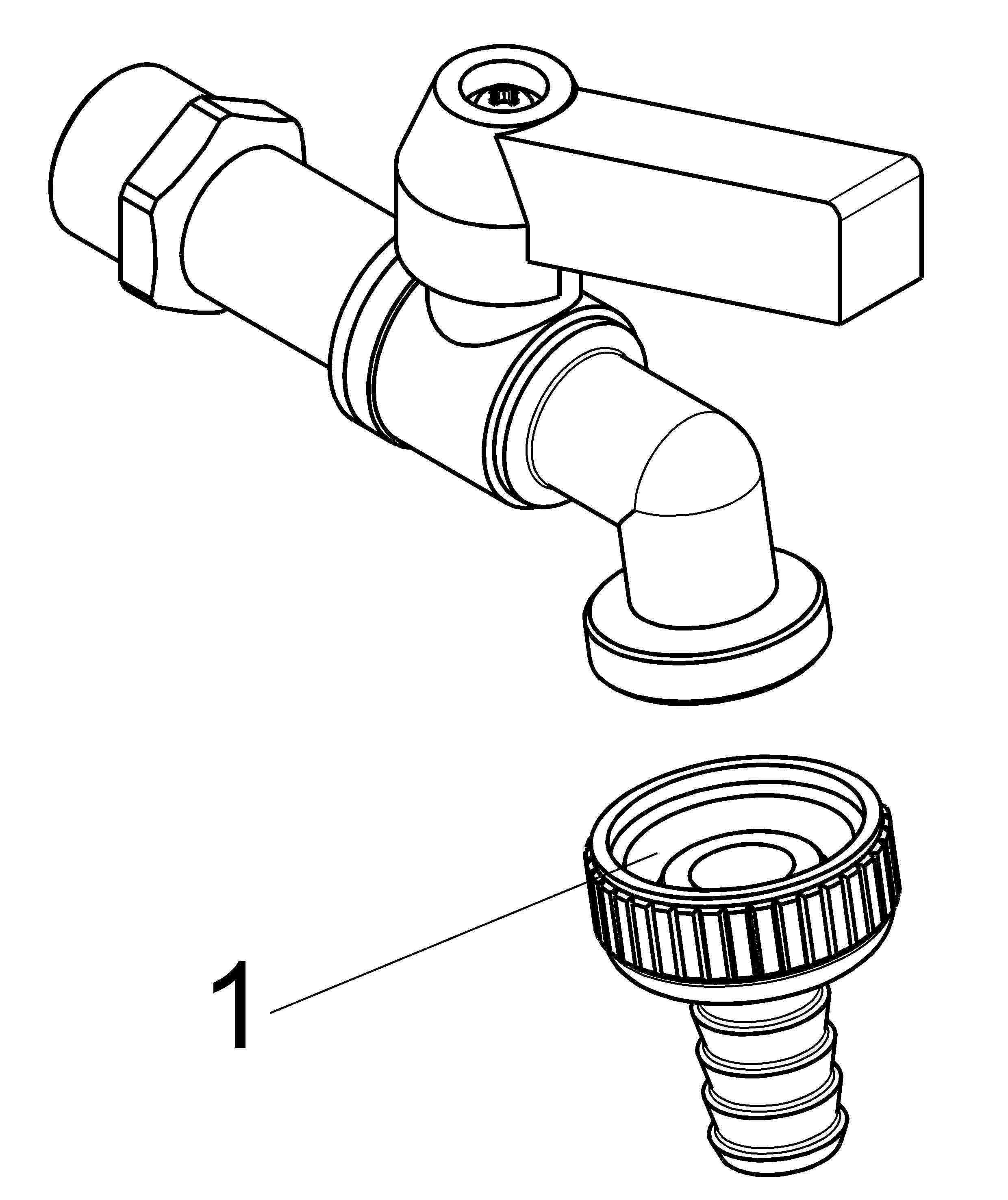 JS KUGEL-AUSLAUFHAHN,SCHWER,DN15 1/2",HEBELGRIFF BLAU,MATT VERCHR.