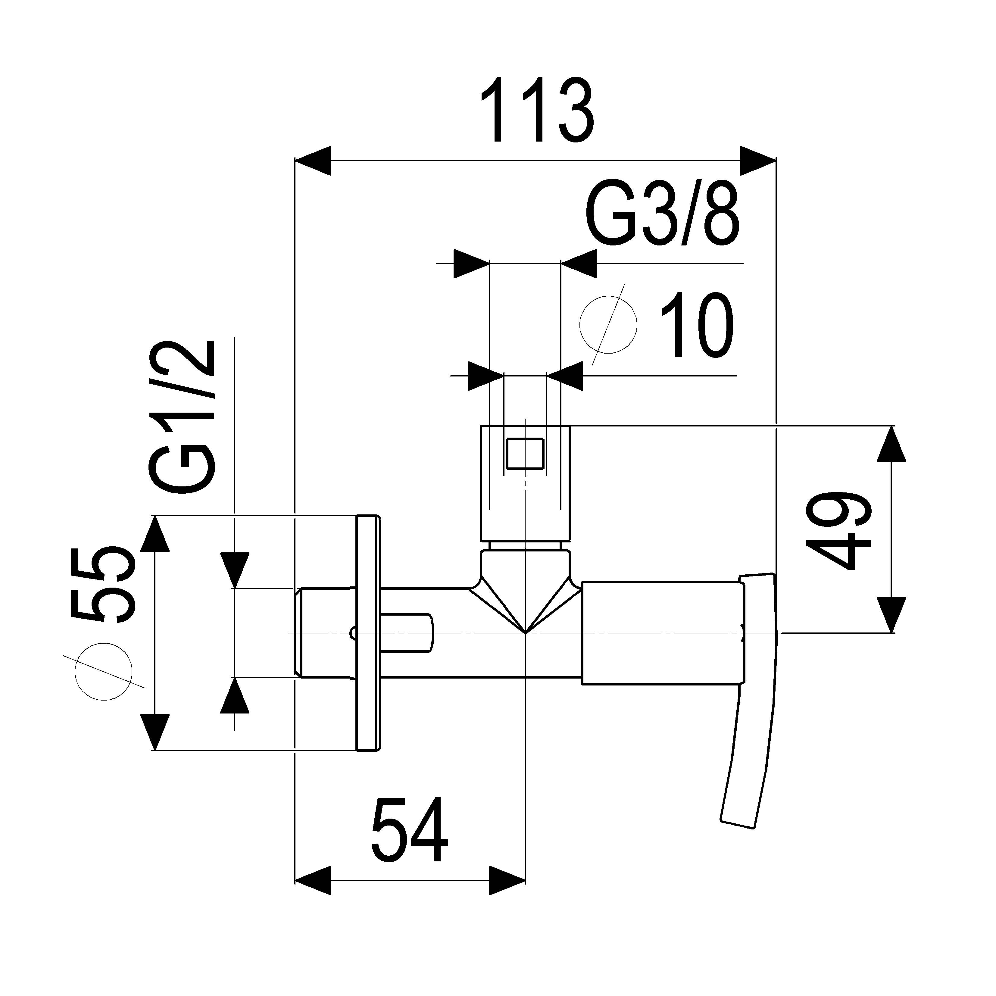 JS DESIGN-TEC ECKVENTIL,N.SELBSTD ATHENA,1/2",HOCHGLANZ CHROM,DVGW