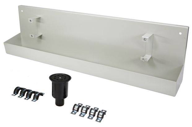 JS ENTLEERUNGSRINNE GRAU 6-FACH MIT ABLAUFV.,DICHTUNG U.BEF.-SATZ