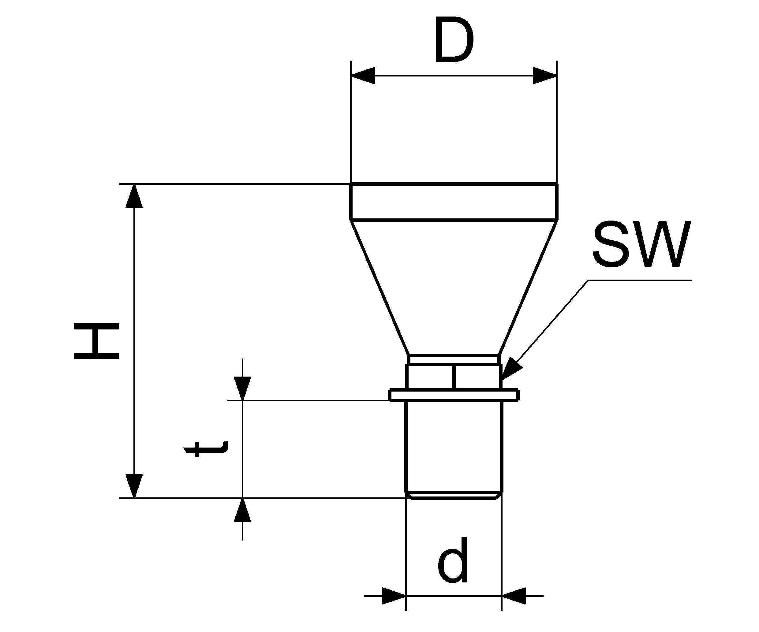 JS ABLAUFTRICHTER EINFACH AG3/4",POM SCHWARZ
