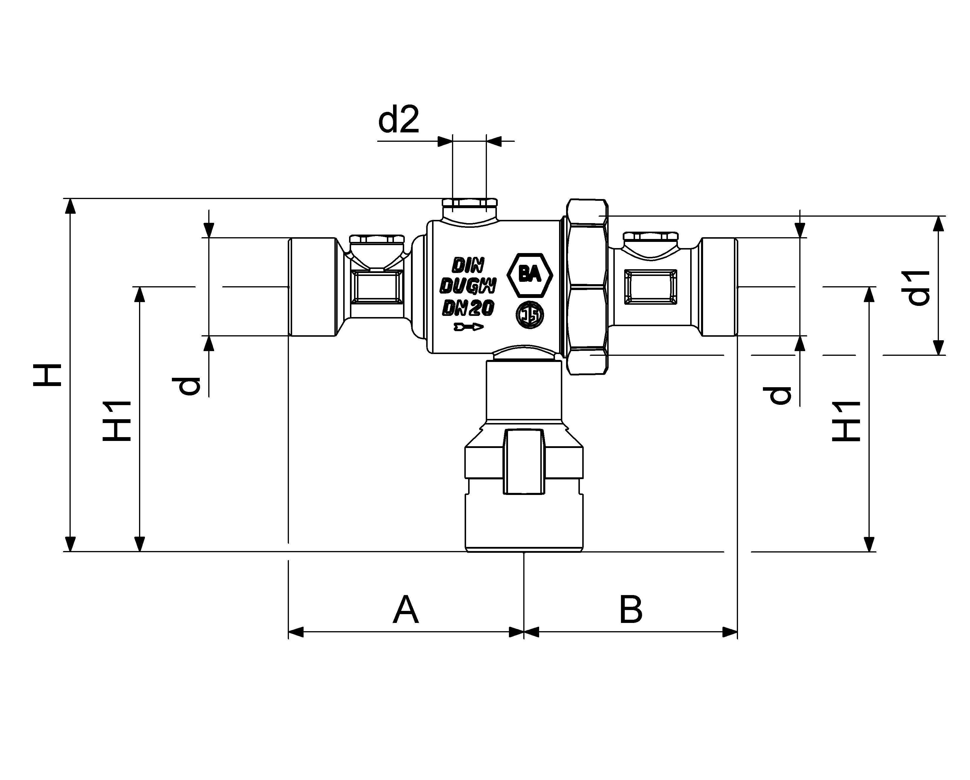 JS SYSTEMTRENNER BA DN 20, AG 1" X AG 1"
