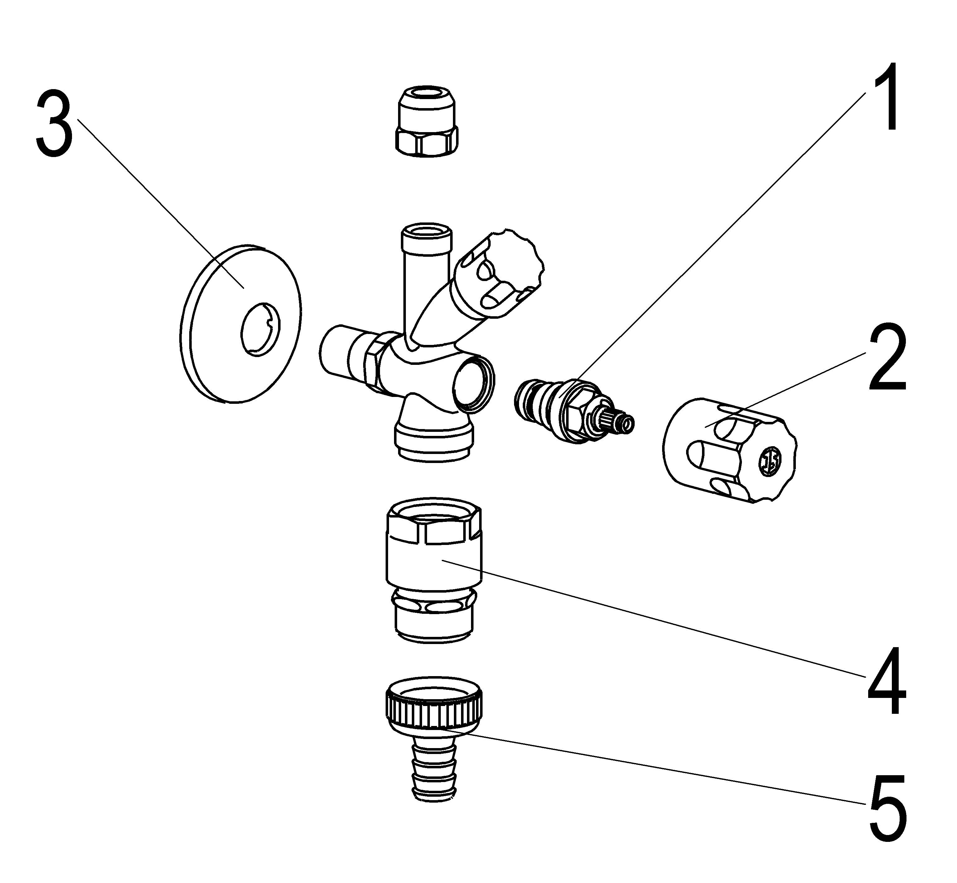 JS KOMBI-ECKVENTIL,NICHT SELBSTD. RB,SV,DESIGNGRIFF,1/2",POL.VERCHR