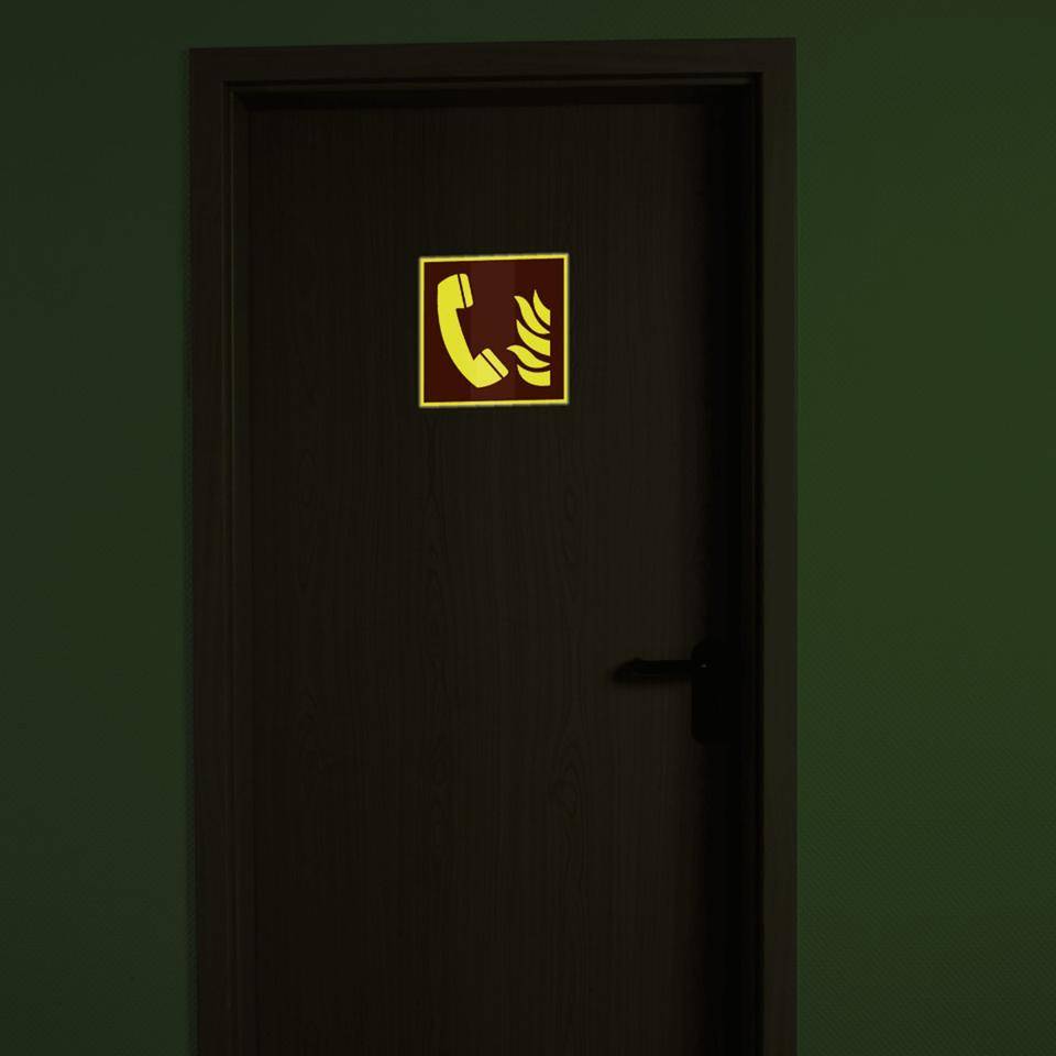 PERMALIGHT® power langnachleuchtend Brandschutzzeichen Brandmeldetelefon, ASR/ISO, Kunststoff, 200x200mm