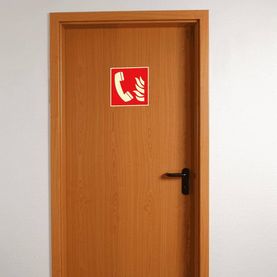 PERMALIGHT® power langnachleuchtend Brandschutzzeichen Brandmeldetelefon, ASR/ISO, Folie, 200x200mm