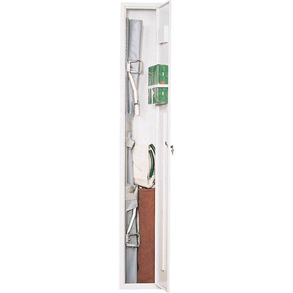 SÖHNGEN® Sanitätsschrank Lean, gefüllt, mit Krankentrage, weiß, 300x2000x200mm
