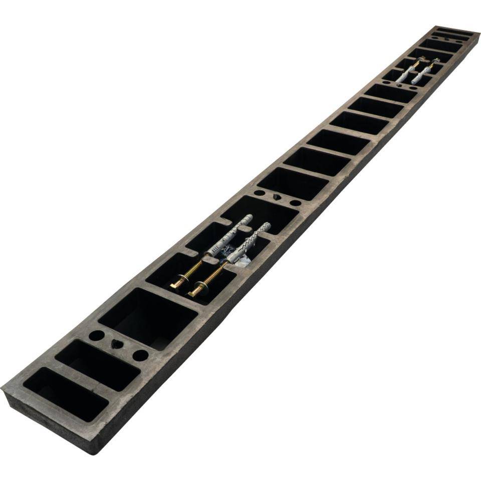 K.57 ParkGuide Parkplatzbegrenzer, zum Aufdübeln, schwarz/gelb, Gummi, 1800x150x100mm