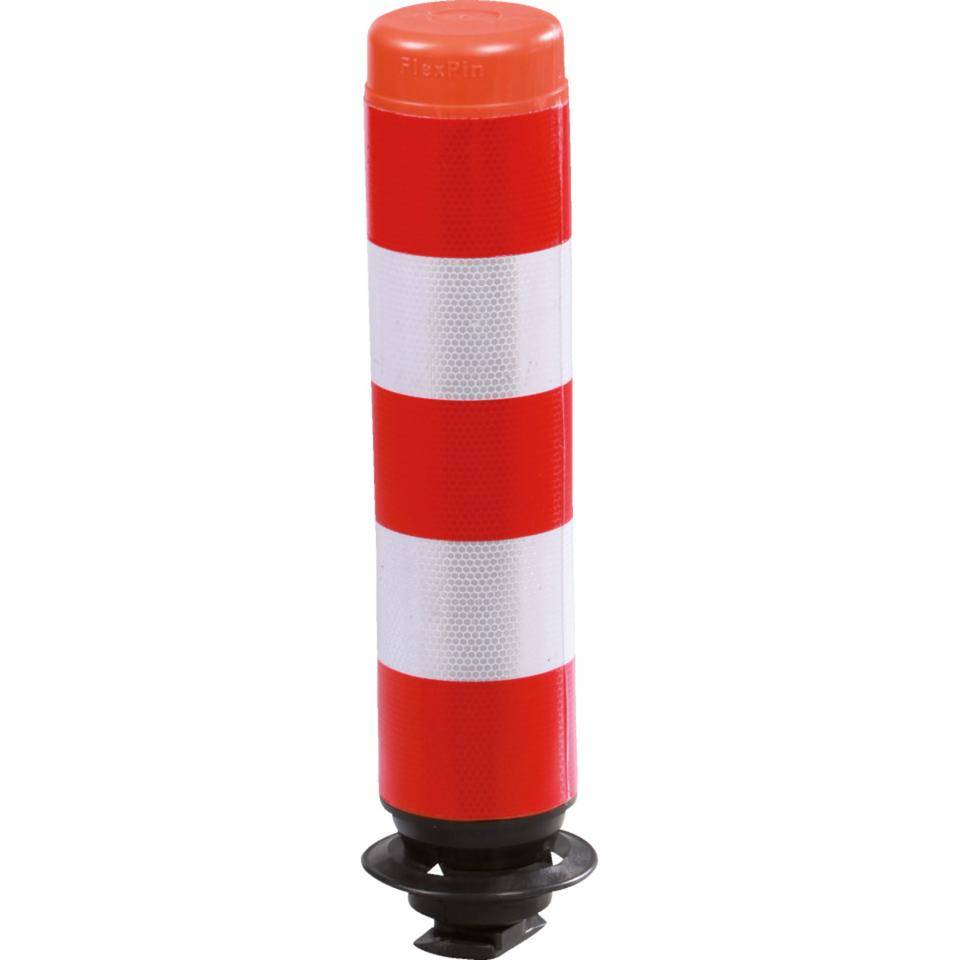 K.57 Absperrpfosten ParkFlex, o.Zylinderfuß, rot-weiß reflektierend, Ø 100mm, 460mm
