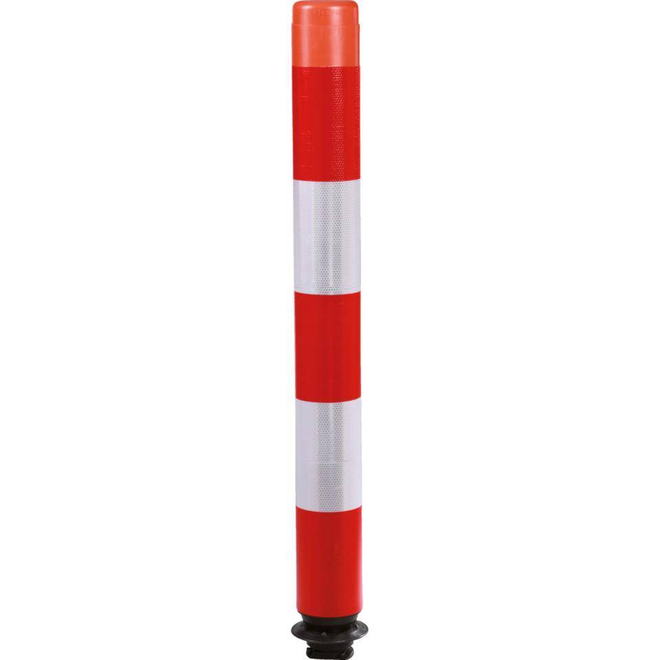K.57 Absperrpfosten ParkFlex, o.Zylinderfuß, rot-weiß reflektierend, Ø 100mm, 1000mm