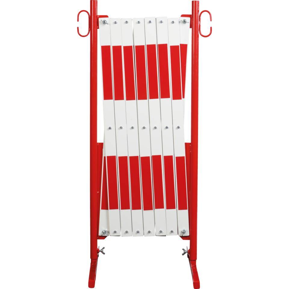 K.57 Scherensperre, schwer, rot reflektierend/weiß, stufenlos ausziehbar bis 4,3 m