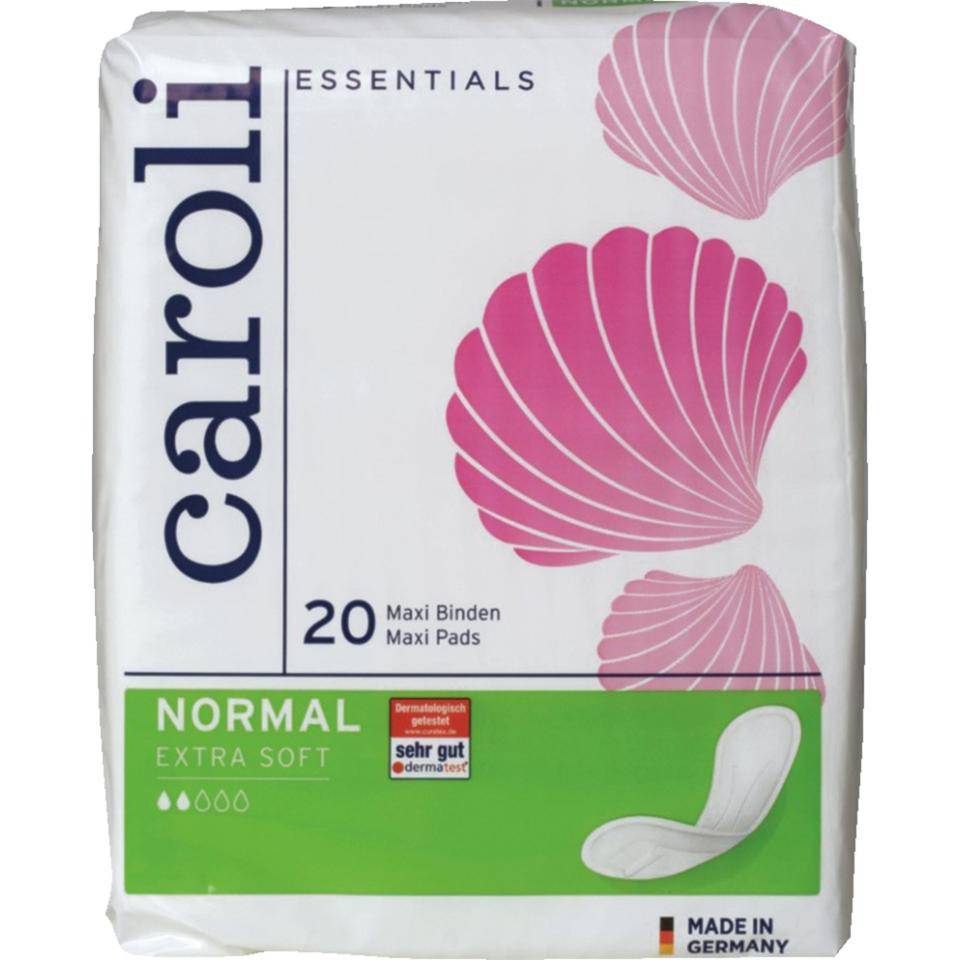 Caroli Damenbinde normal extra soft, ultradünn, körpergerecht, 20/Pack, 12Pack/VE