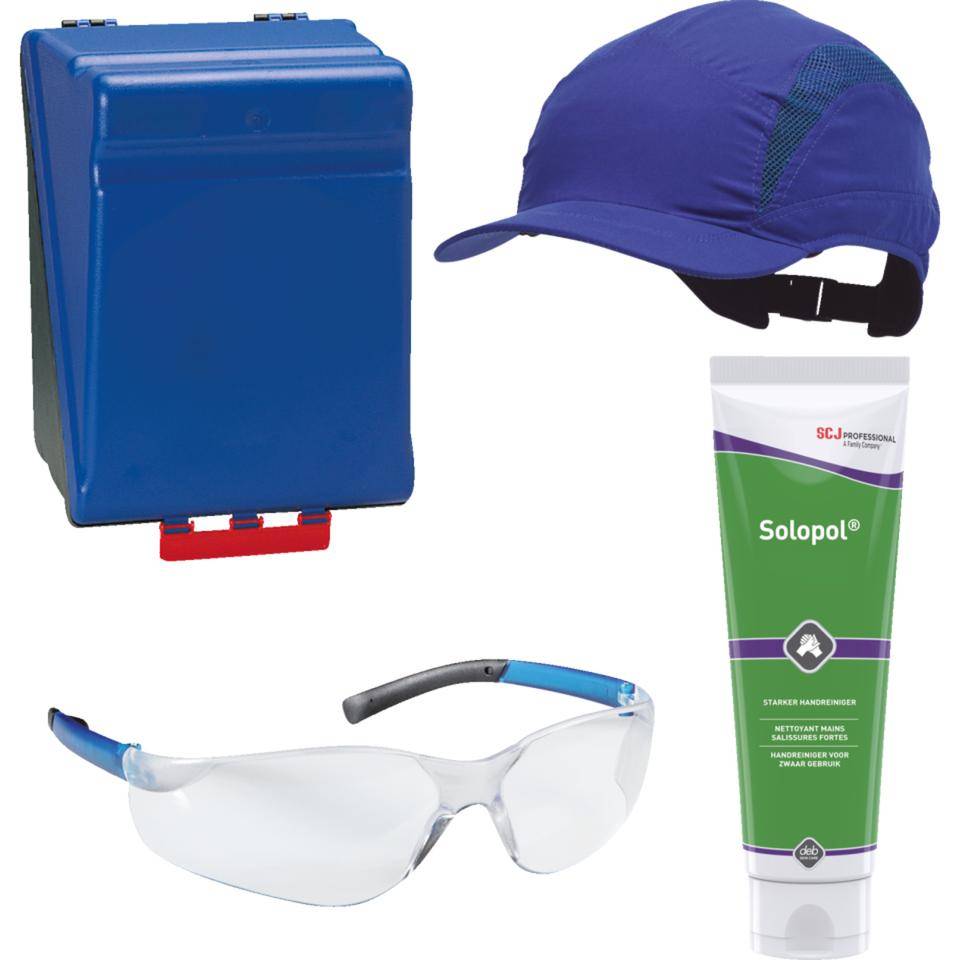 Vorteils-Set SecuBox Maxi, 3M Kappe First Base 3, 1xSolopol, 1x Brille C5 Basis+