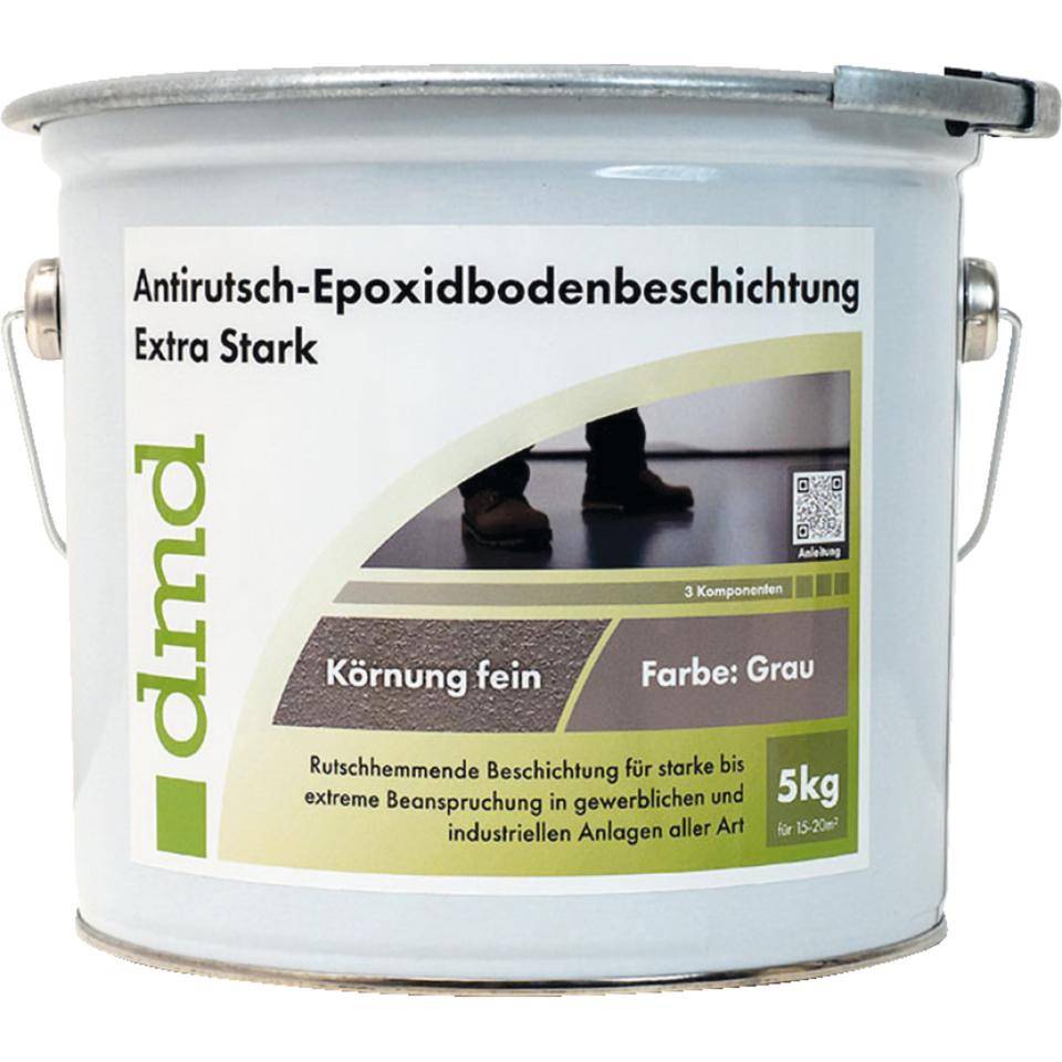 Antirutsch-Epoxidbodenbeschichtung Extra Stark Körnung Fein, grau, 10kg