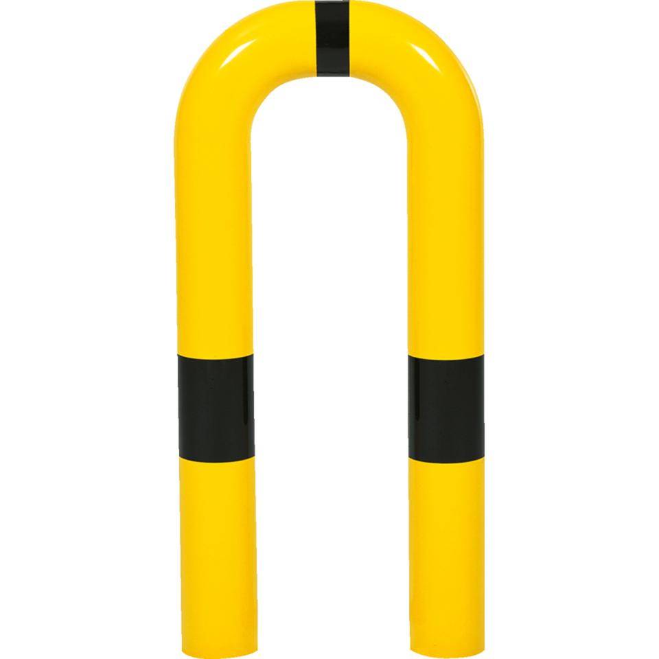 K.57 Schutzbügel,z.Einbeton.,gelb/schwarz,Stahl,verzinkt,Ø76mm,300x650(1050)mm