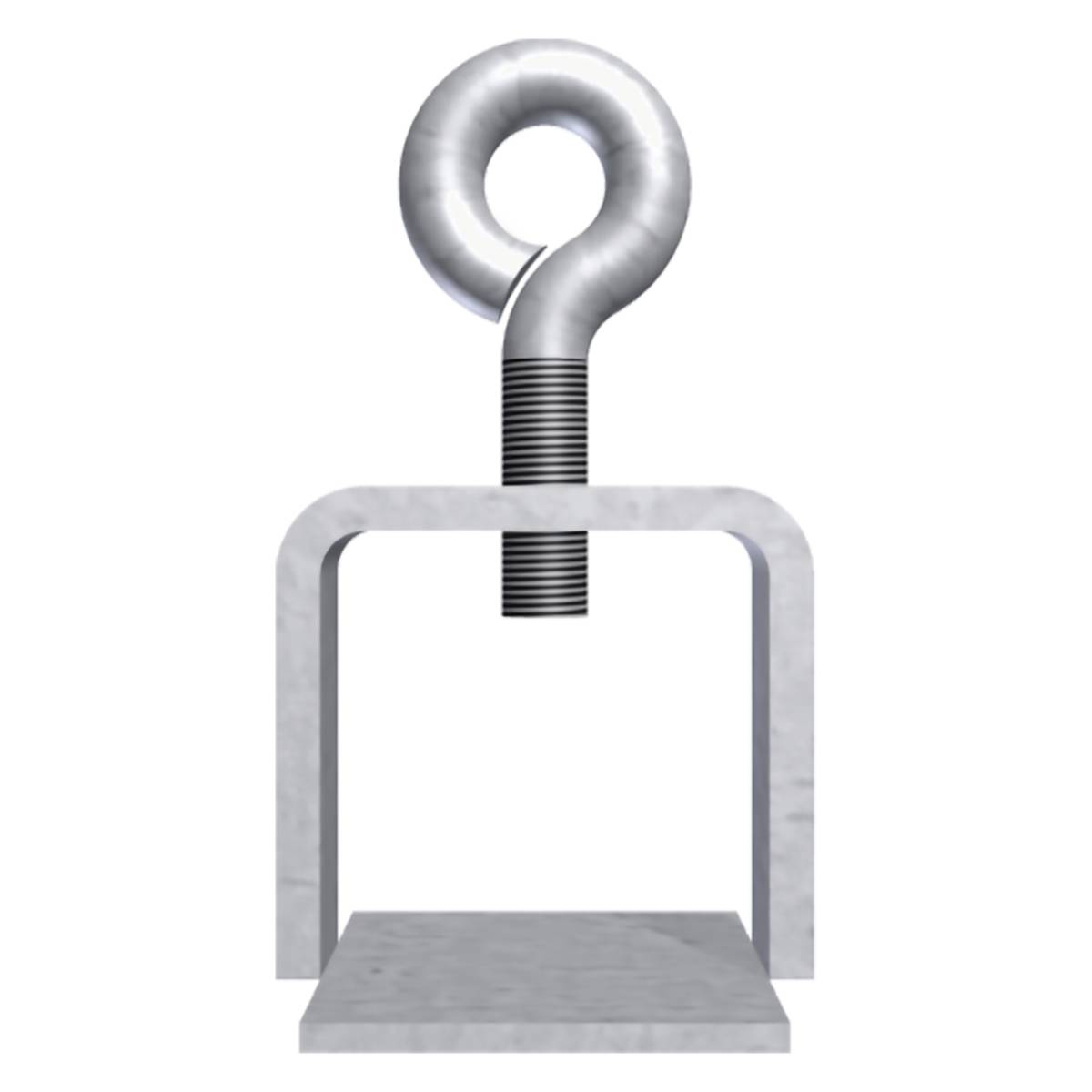 Ein metallisches Fragezeichen schwebt über einem silbernen rechteckigen Rahmen auf einem Ständer und deutet auf Neugier oder Befragung hin.