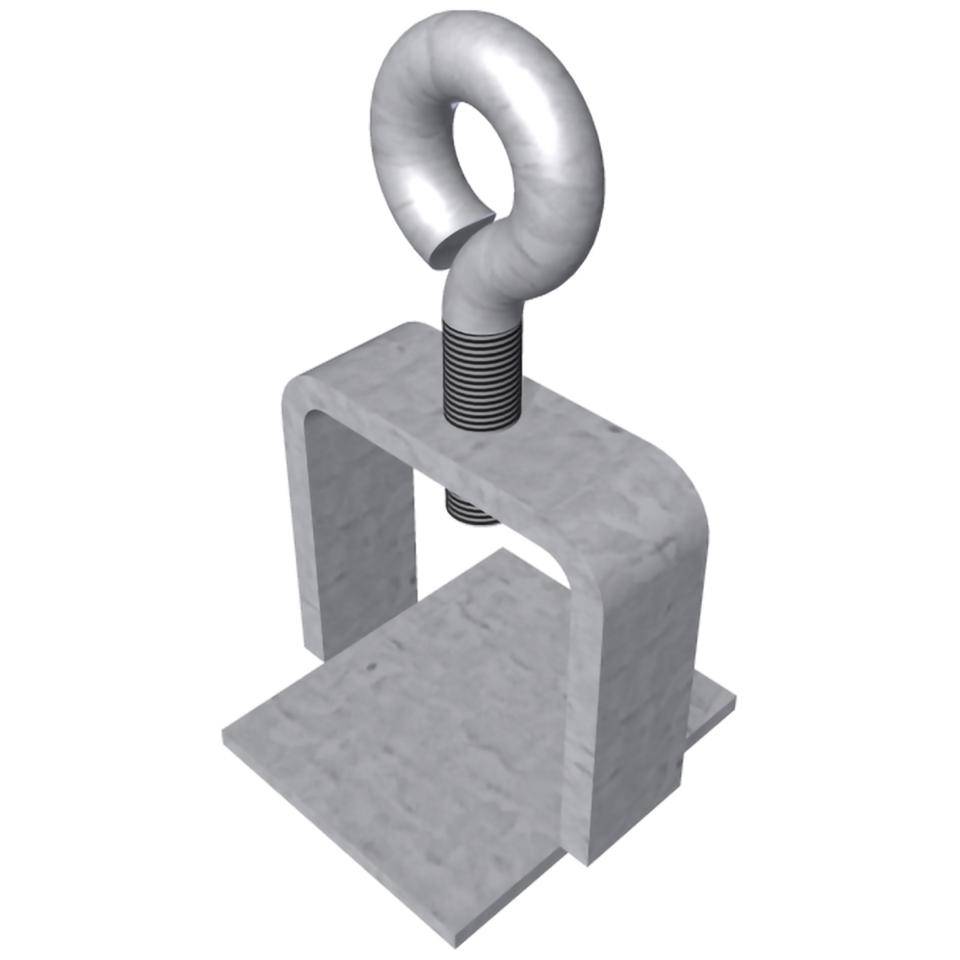 Schake Schilderklemme verzinkt, für Rohre Ø 42mm, silber, Stahl,40x40mm