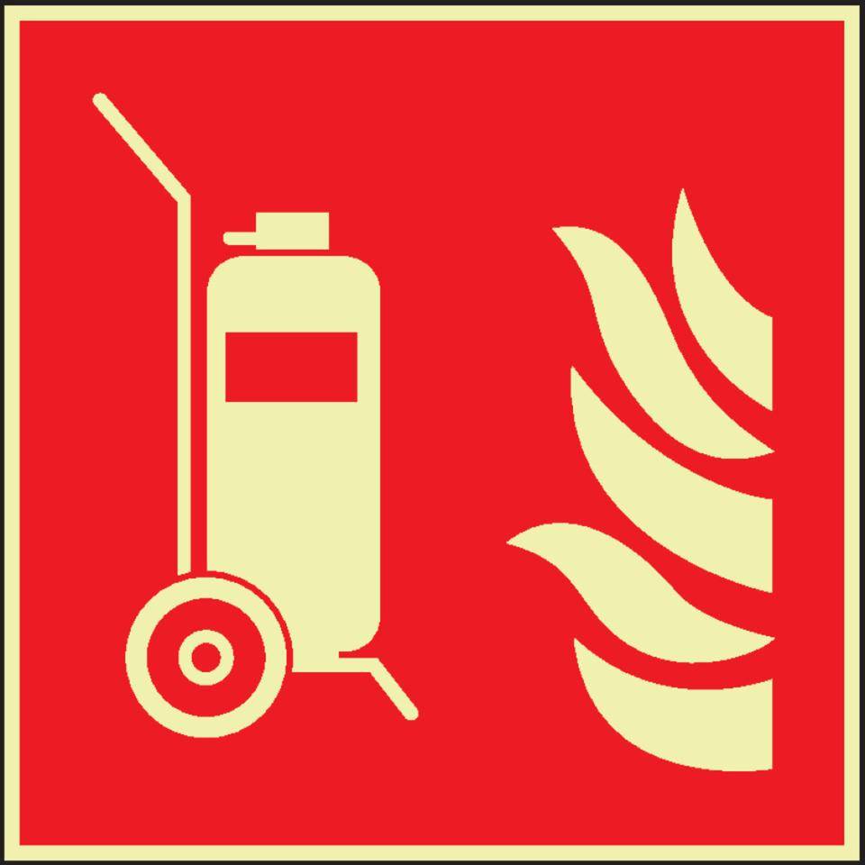 PERMALIGHT® power langnachleuchtend Brandschutzzeichen fahrbarerFeuerlöscher, Kunststoff, 200x200mm