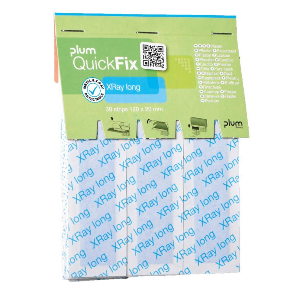 Nachfüllpack QuickFix Fingerverband XRay long, detektierbar, blau, 120x20mm, 180/VE