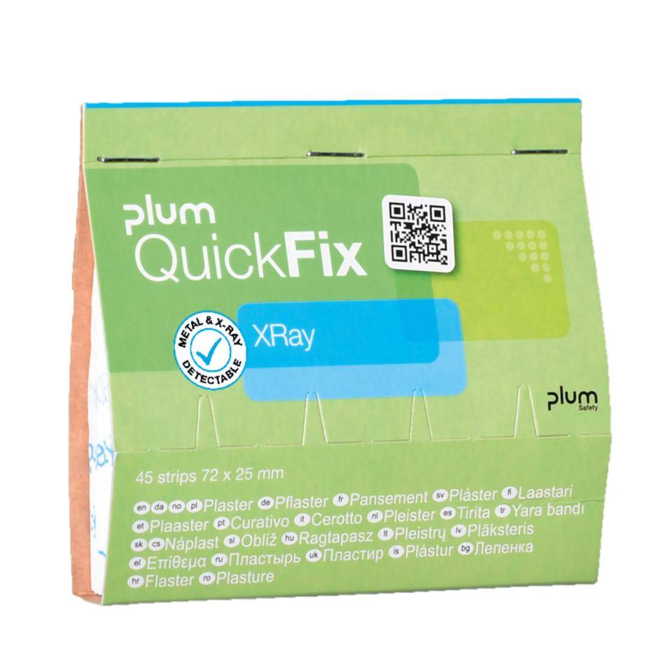 Nachfüllpack QuickFix Pflaster XRay, detektierbar, blau, 72x25mm, 270/VE